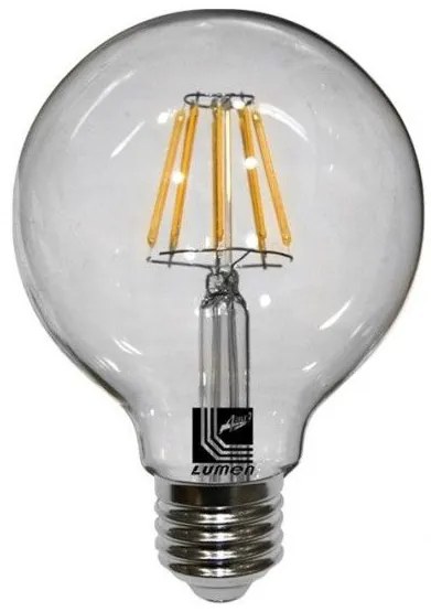 Λάμπα COG LED 8W Ε27 GLOBE Φ125 διάφανη ντιμαριζόμενη LUMEN 13-2711008009