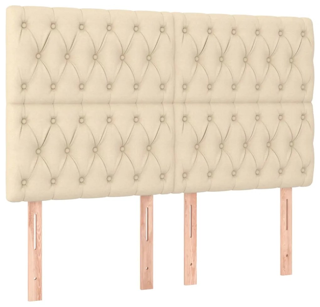 vidaXL Κεφαλάρι Κρεμ 144x7x118/128 εκ. Ύφασμα