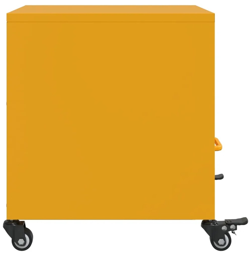 vidaXL Κομοδίνο Μουσταρδί 36x39x43,5 εκ. από Χάλυβα