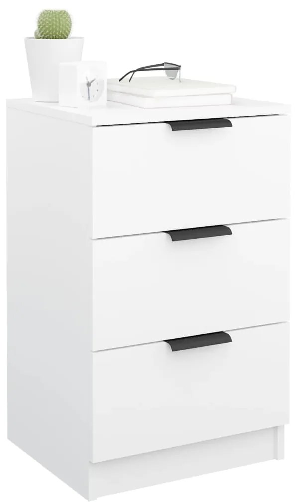 vidaXL Κομοδίνα 2 τεμ. Λευκά 40 x 36 x 65 εκ.