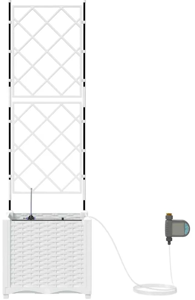 vidaXL Ζαρντινιέρες κήπου Λευκό 40 x 40 x 142 cm Ατσάλι