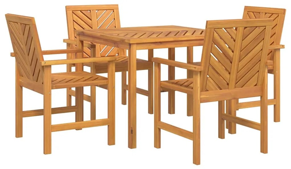 vidaXL Σέτ φαγητού για κήπο 5 pcs Καφέ Στερεό Ξύλο Ακακίας
