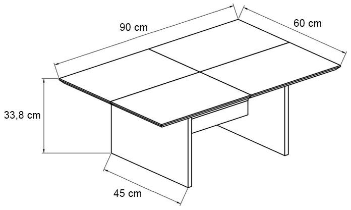 Τραπεζάκι σαλονιού Venita Megapap χρώμα sapphire oak - ανθρακί 90x60x33,8εκ. - GP042-0238,1