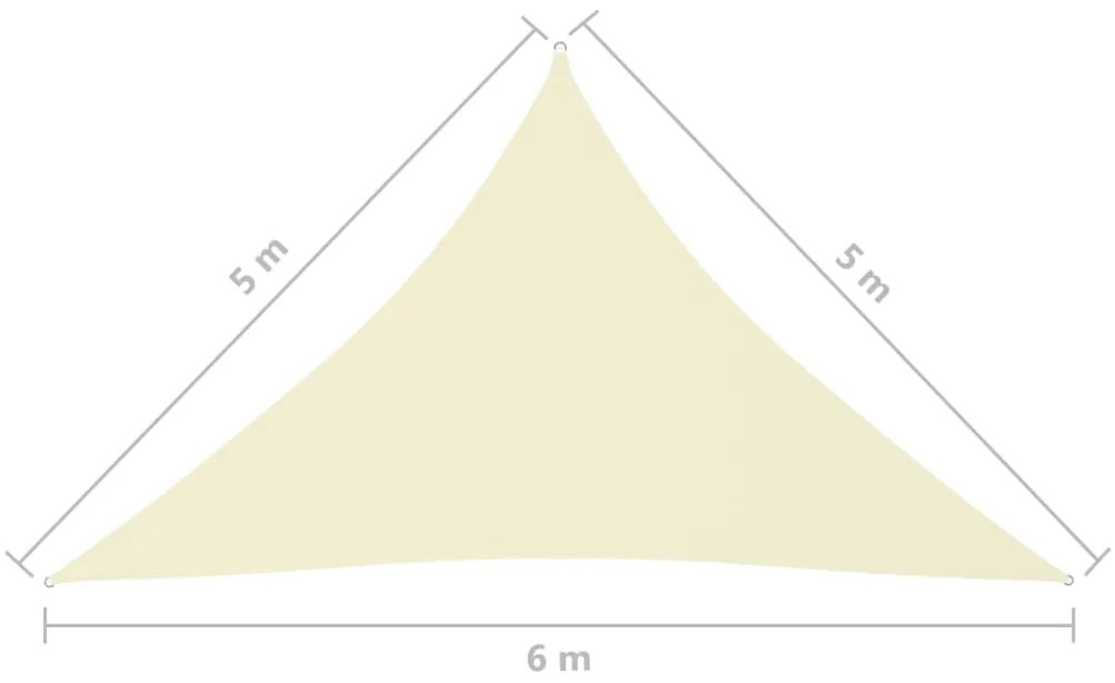 Πανί Σκίασης Τρίγωνο Κρεμ 5 x 5 x 6 μ. από Ύφασμα Oxford - Κρεμ
