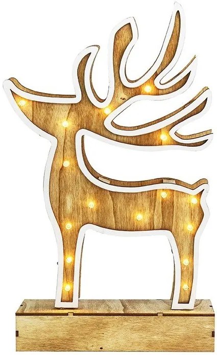 Διακοσμητικό LED Wooden Reindeer (10) τεμάχια