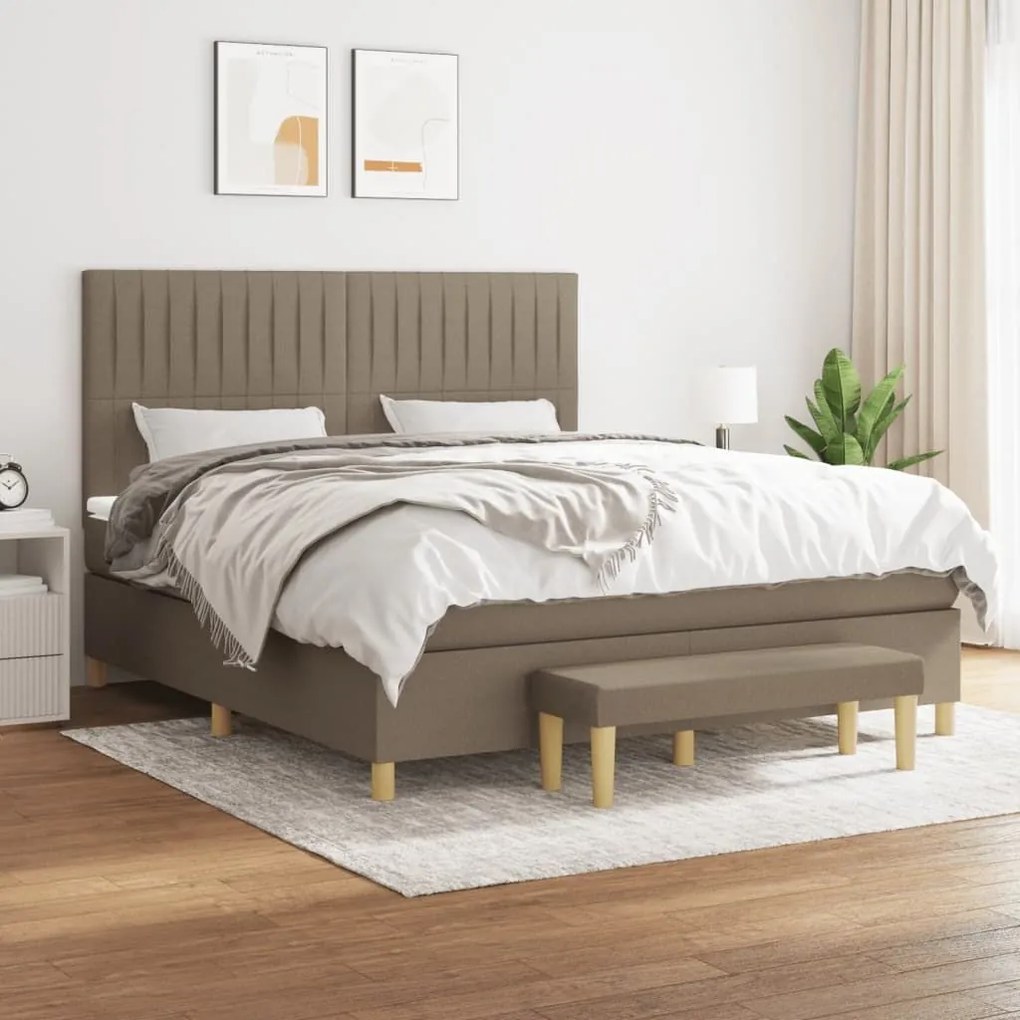 ΚΡΕΒΑΤΙ BOXSPRING ΜΕ ΣΤΡΩΜΑ TAUPE 180X200 ΕΚ. ΥΦΑΣΜΑΤΙΝΟ 3137337