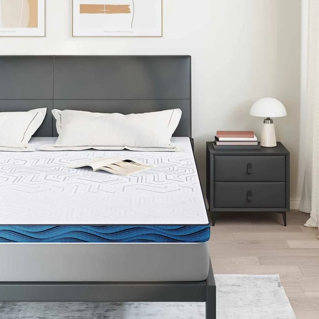 vidaXL Στρώματα Λευκό και μπλε 180 x 200 cm Αφρός μνήμης τζελ