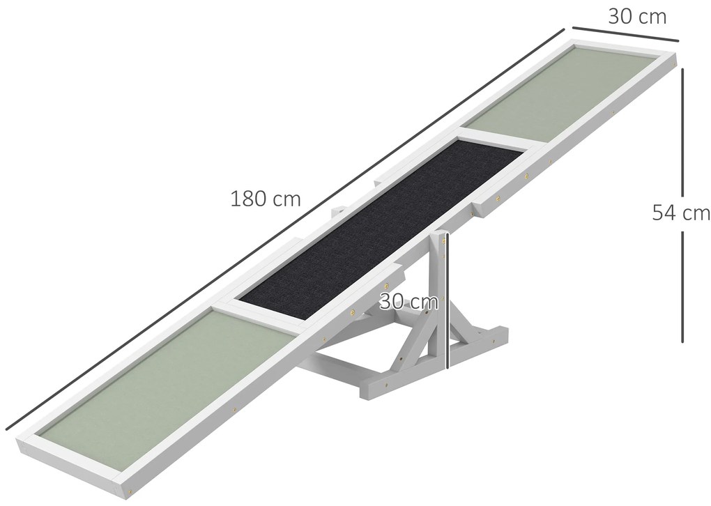 PawHut Ράμπα ισορροπίας για σκύλους για εκπαίδευση Agility, αντιολισθητική, αντοχή έως 50 kg, 180 x 30 x 30 cm