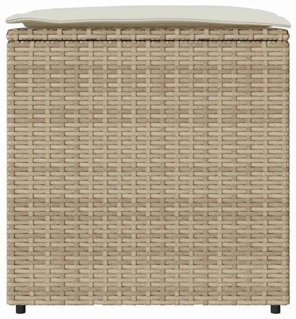 vidaXL Κουτί Μαξιλαριών Μπεζ 50 x 50 x 50 cm συνθετικό ρατάν