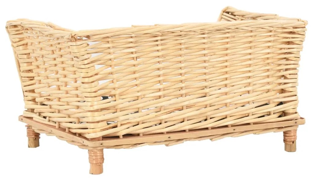 Καλάθι Σκύλου με Μαξιλάρι 50x33x30 εκ. από Φυσικό Ξύλο Ιτιάς 170773