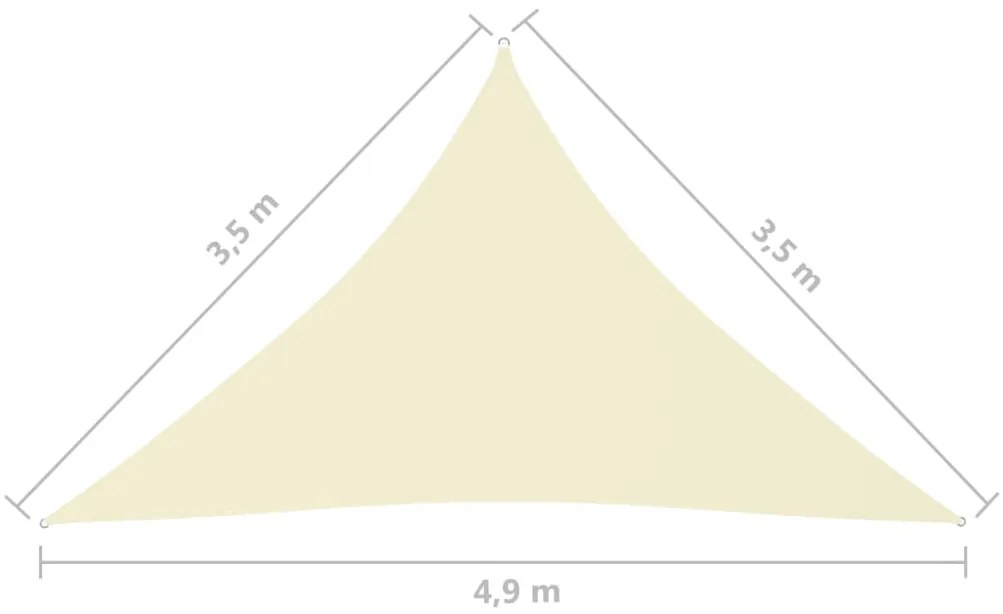 Πανί Σκίασης Τρίγωνο Κρεμ 3,5 x 3,5 x 4,9 μ. από Ύφασμα Oxford - Κρεμ