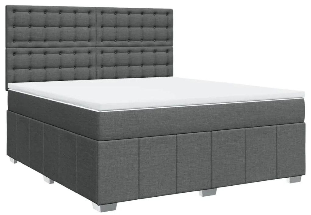 ΚΡΕΒΑΤΙ BOXSPRING ΜΕ ΣΤΡΩΜΑ ΣΚΟΥΡΟ ΓΚΡΙ 180X200 ΕΚ ΥΦΑΣΜΑΤΙΝ 3291762