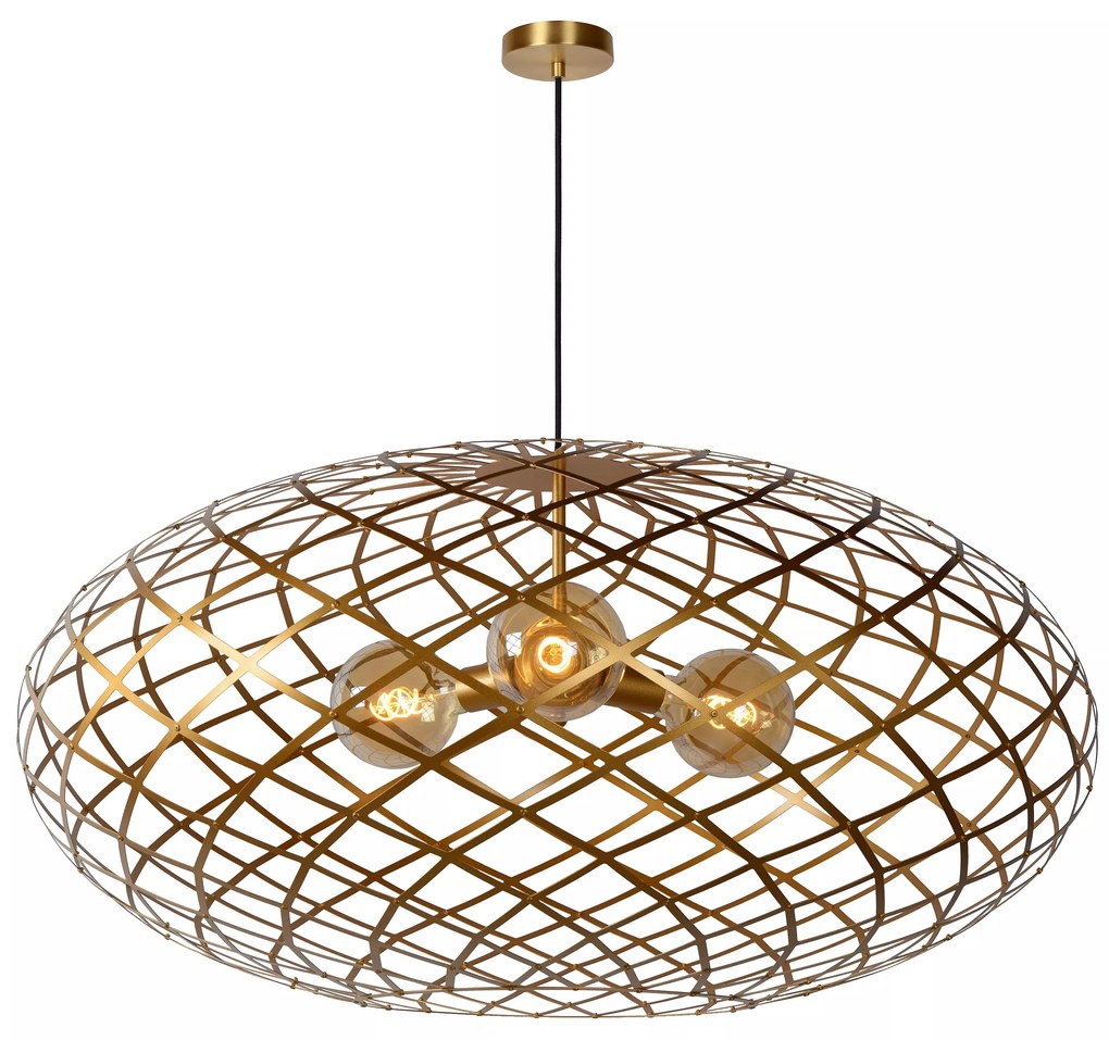 Φωτιστικό Κρεμαστό Lucide 21417-99-02 WOLFRAM Χρυσό Χρώμα (Gold Coloured)|Μαύρο Ματ (Black Mat)