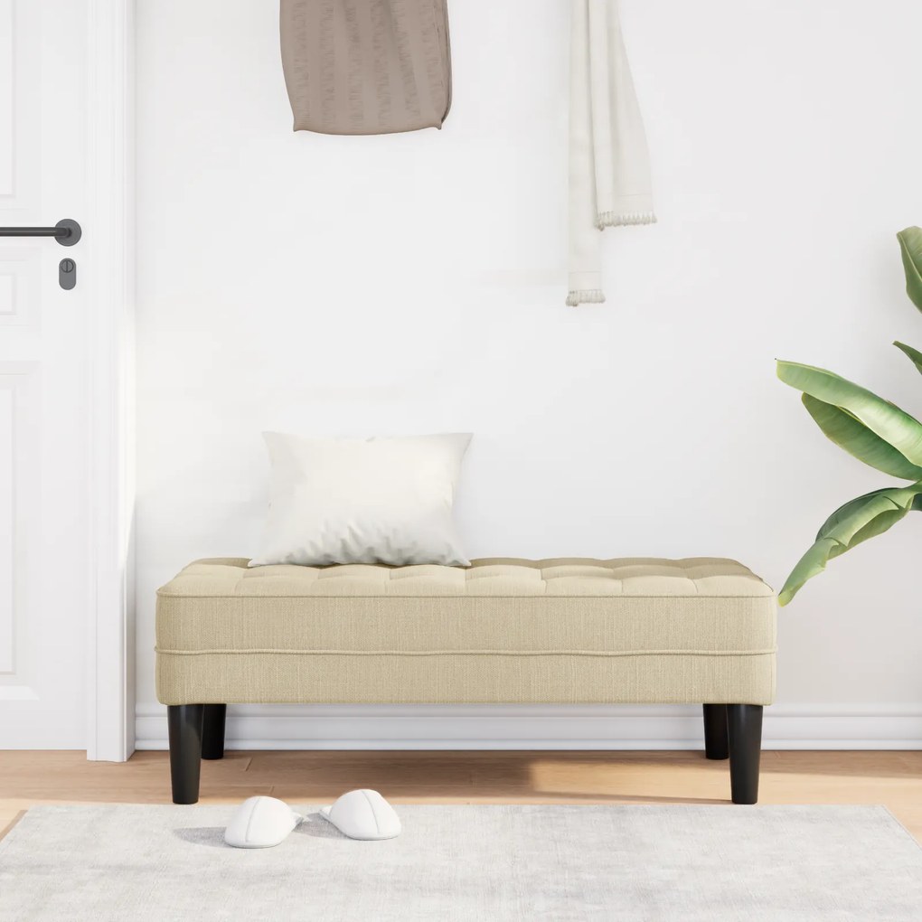 vidaXL Παγκάκι Κρεμ 113x57x39 εκ. Υφάσματος