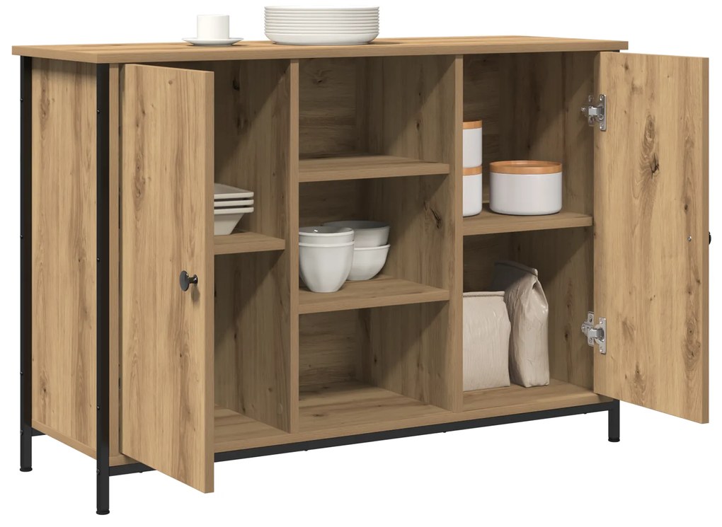 vidaXL Έπιπλο Artisan Οξιά 100x35x70 εκ Επεξεργασμένου Ξύλου και Χάλυβα