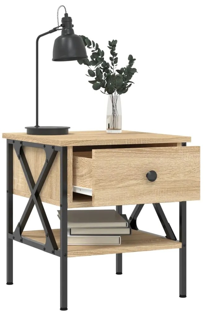 vidaXL Κομοδίνα 2 τεμ. Sonoma Δρυς 40x42x45 εκ. από Επεξεργασμένο Ξύλο