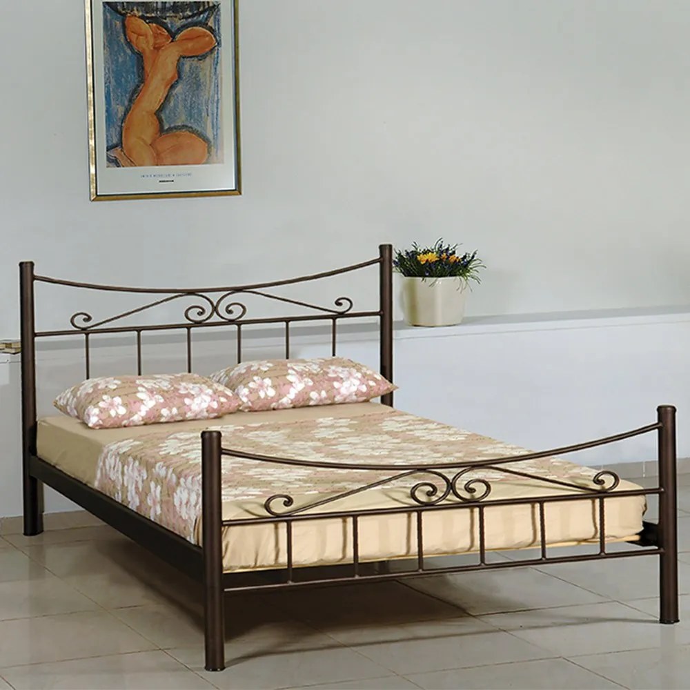 Κρεβάτι Μεταλλικό Ηρώ 23980 208x168cm Brown King Size