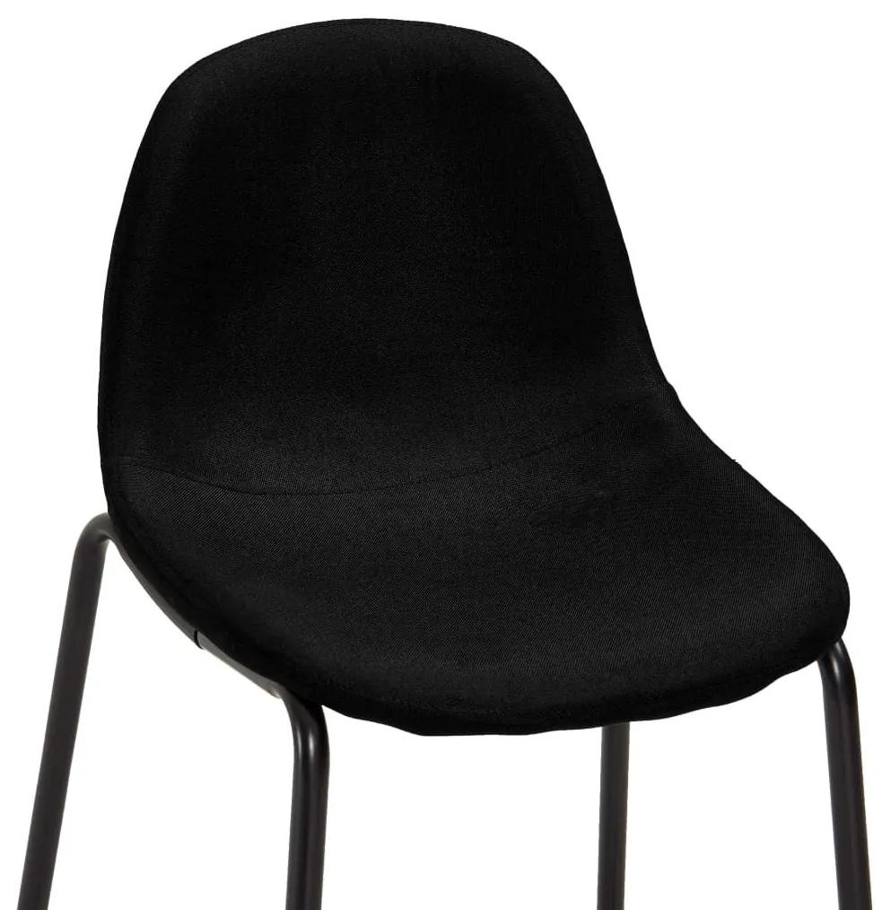 Καρέκλες Μπαρ 6 τεμ. Μαύρες Υφασμάτινες - Μαύρο