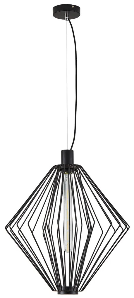 Φωτιστικό Οροφής  SE21-BL-42 MED BLACK METAL GRID PENDANT E4 - 51W - 100W - 77-8229