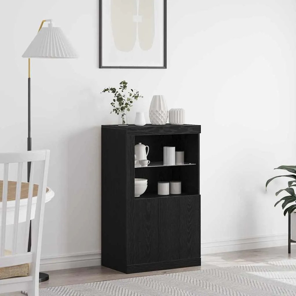 vidaXL Βοηθητικό ντουλάπι Μαύρη δρυς 60.5 x 37 x 100 εκ