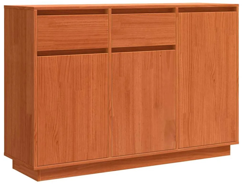 vidaXL Πλαϊνό γραφείο Καφέ κεριού 110 x 34 x 75 εκ Μασίφ ξύλο πεύκου