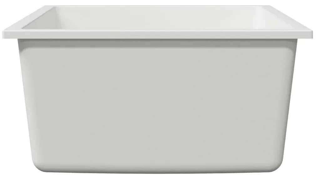 vidaXL Σιντρινο κουζίνας Λευκό 38 x 44 x 20 εκ. Γρανίτης
