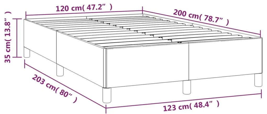 Πλαίσιο Κρεβατιού Ροζ 120 x 200 εκ. Βελούδινο - Ροζ