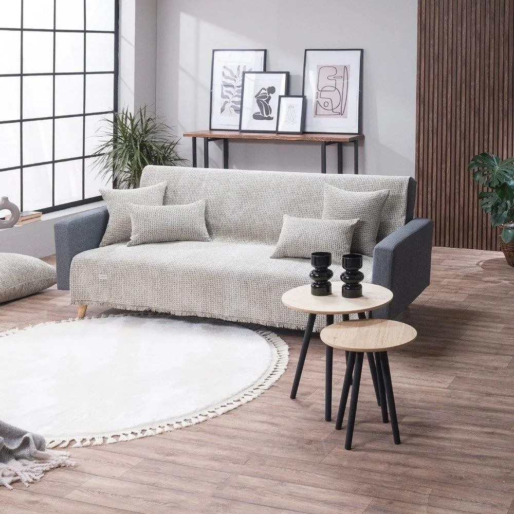 Ριχτάρι Brooklin 07 Greige Teoran Three-Seater Ακρυλικό,Βαμβάκι, Polyester