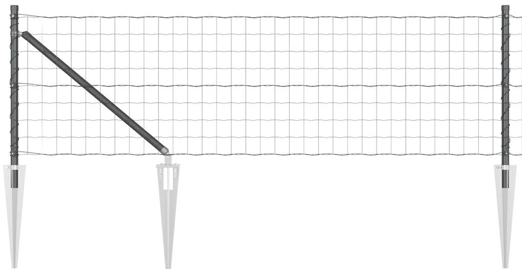 vidaXL Euro Fence με 13 Γάντζους 0.6x25 μ Γαλβανισμένο Χάλυβα Γκρι