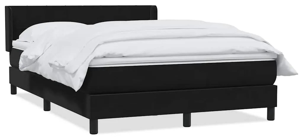 vidaXL Κρεβάτι Boxspring με Στρώμα Μαύρο 160x210 εκ. Βελούδινο