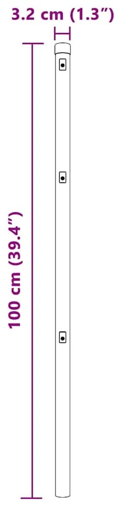 vidaXL Στύλος Περιφράξεων 26 pcs Γκρι 3,2 x 3,2 x 100 εκ