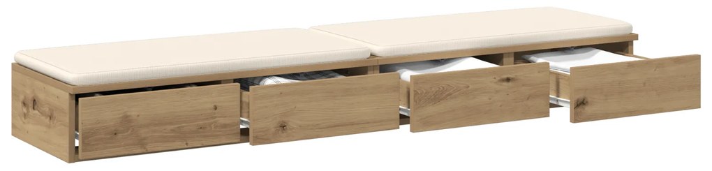 vidaXL Συρτάρια Κρεβατιού Καρυδιά 150x36,5x16,5 εκ Επεξεργασμένο Ξύλο