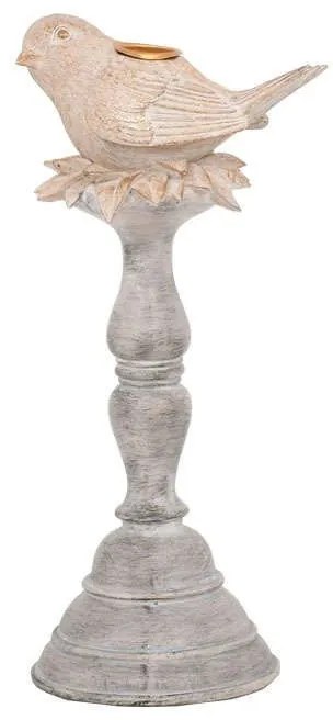 Κηροπήγιο 266-92-419 Bird 11,5x12,5x28,5 Beige Polyresin