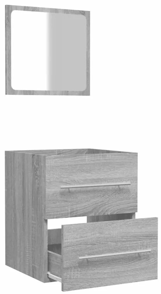 vidaXL Ντουλάπι Μπάνιου με Καθρέφτη Γκρι Sonoma 41x38,5x48 εκ.