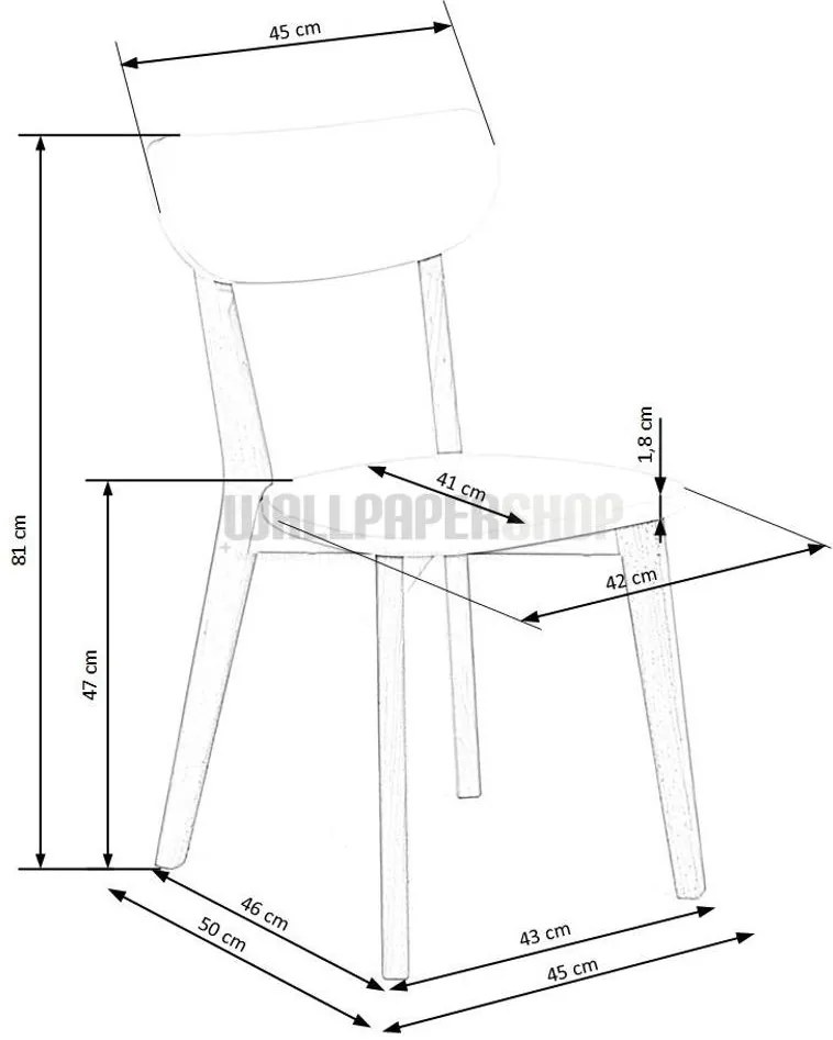 Καρέκλα Λευκή Ξύλινη 45x50x81