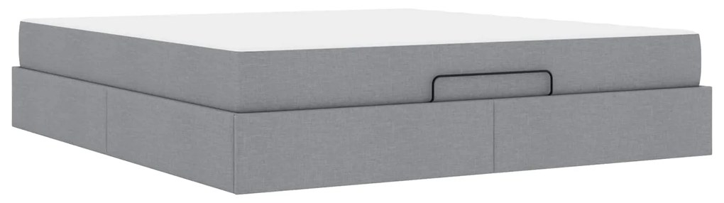 Σκελετός κρεβατιού με στρώμα 2 pcs Ανοιχτό γκρι ύφασμα