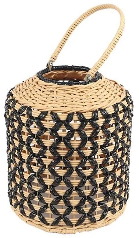 Φανάρι LAF103 Rattan 26X31cm Beige-Black Espiel Rattan