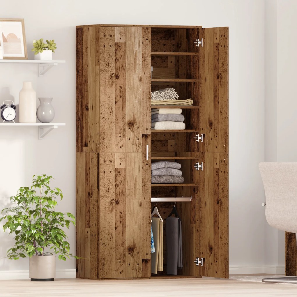 vidaXL Υψηλό ντουλάπι Παλιό Ξύλο 80x39x178 εκ. Κατασκευασμένο Ξύλο