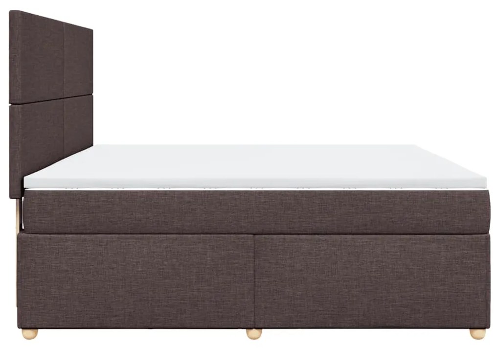 ΚΡΕΒΑΤΙ BOXSPRING ΜΕ ΣΤΡΩΜΑ ΣΚΟΥΡΟ ΚΑΦΕ 180X200 ΕΚ ΥΦΑΣΜΑΤΙΝΟ 3293655