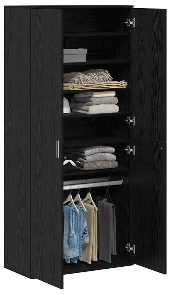 vidaXL Γραφείο με ράφι Μαύρη δρυς 80 x 39 x 178 εκ Επεξεργασμένο ξύλο