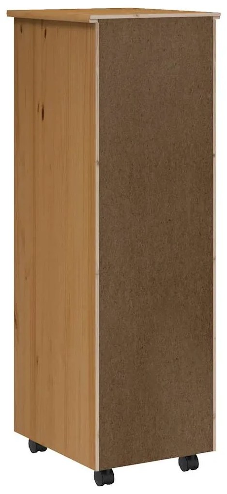 vidaXL Ντουλάπι Κυλιόμενο με Συρτάρια MOSS Μελί Καφέ Μασίφ Ξύλο Πεύκου