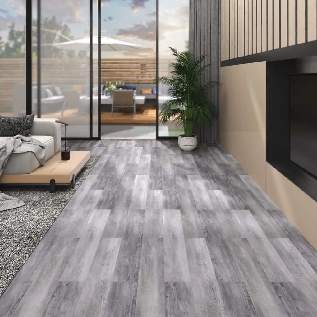 vidaXL Δάπεδο Μη Αυτοκόλλητο Γκρι 5,26 μ² / 2 χιλ. από PVC