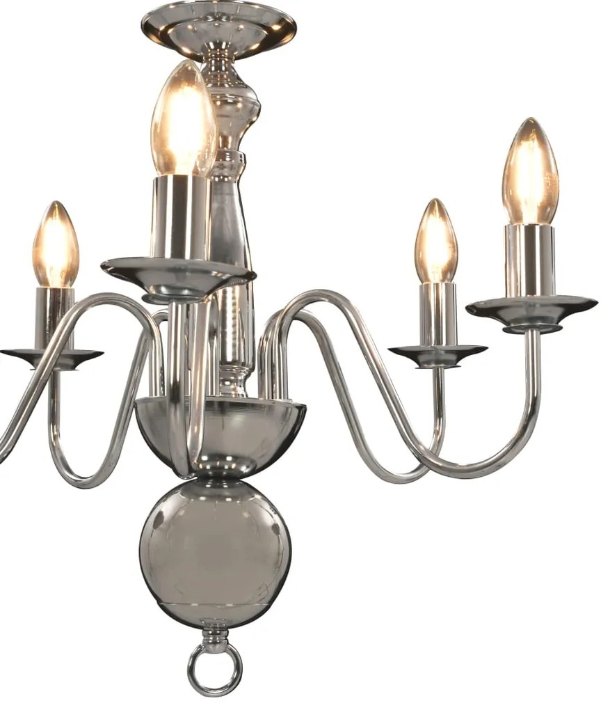 vidaXL Πολυέλαιος Ασημί με 5 Ντουί Ε14