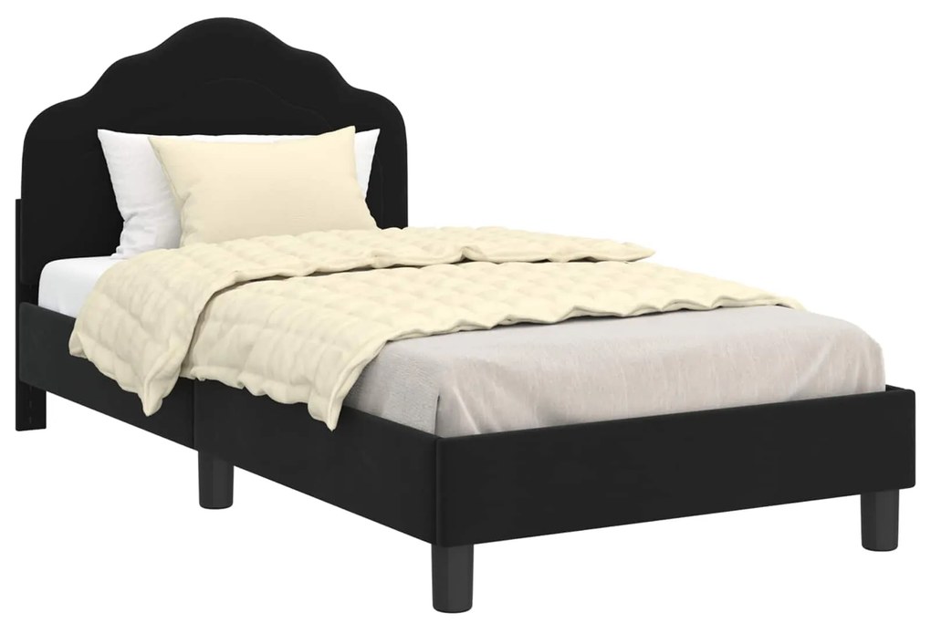 vidaXL Κρεβάτι Παιδικής Κρεβατοκάμαρας με Κεφαλάκι Μαύρο 80 x 160 cm