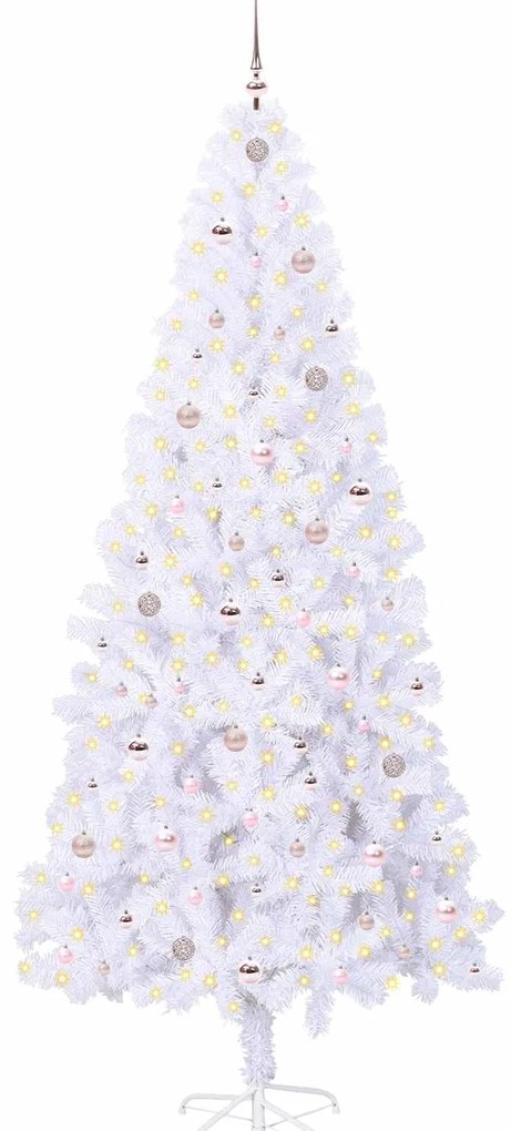 vidaXL Τεχνητό Χριστουγεννιάτικο Δέντρο Λευκό 240 cm PVC και Ατσάλι