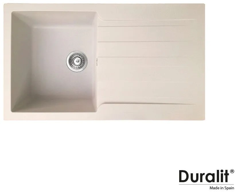 Duralit KS100 Beige Avena Ένθετος Συνθετικός Νεροχύτης Αντιστρεφόμενος Με 1 Γούρνα 86x50 cm