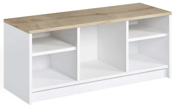 Παπουτσοθήκη London Megapap χρώμα λευκό - sapphire oak 100x35x40εκ.