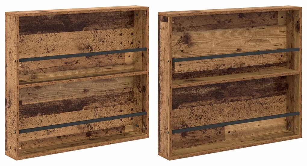 vidaXL Ράφι Περιοδικών με ράφι 2 pcs Παλιό ξύλο 80 x 12 x 70 εκ