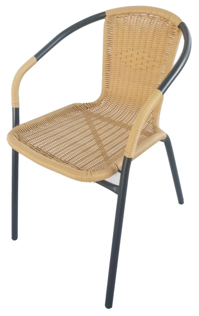 Πολυθρόνα Rattan Mercury Μπεζ/Μαύρο 54x61x73cm - 14450003 - 14450003