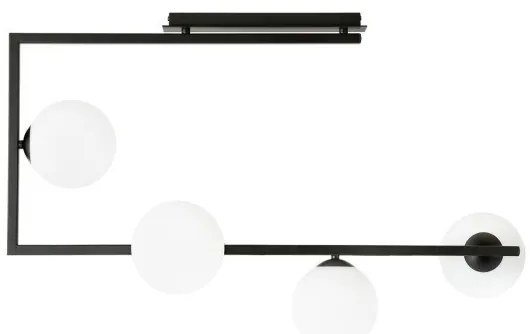 Φωτιστικό Οροφής Ατσάλι-Γυαλί 4xE14 SOMA Made in Poland Emibig-1291/4-Λευκό 1291/4